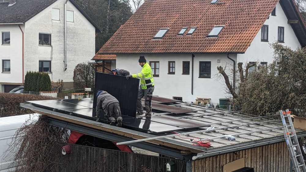 PV auf Carport Garage Dach